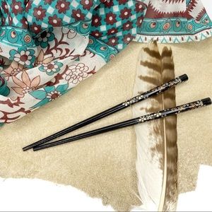 3/$15 Set of Bohemian Black Painted Bamboo Hair Sticks